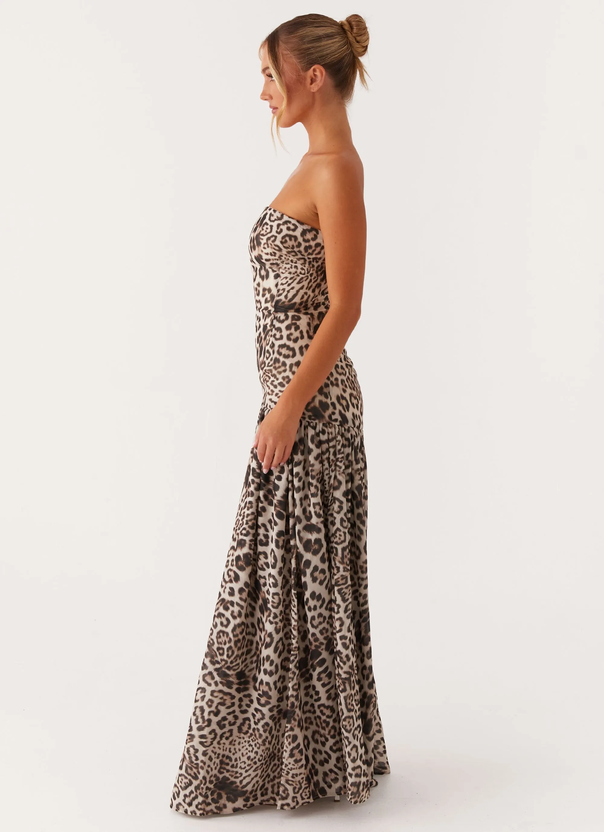 Eden Strapless Maxi Dress - Leopard sold by Peppermayo product image thumbnail 3