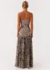 Eden Strapless Maxi Dress - Leopard sold by Peppermayo