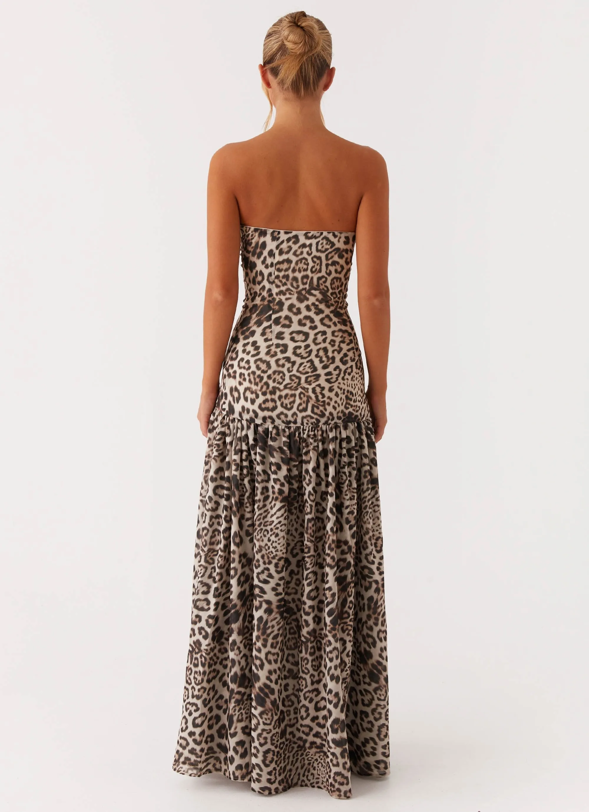 Eden Strapless Maxi Dress - Leopard sold by Peppermayo product image thumbnail 4