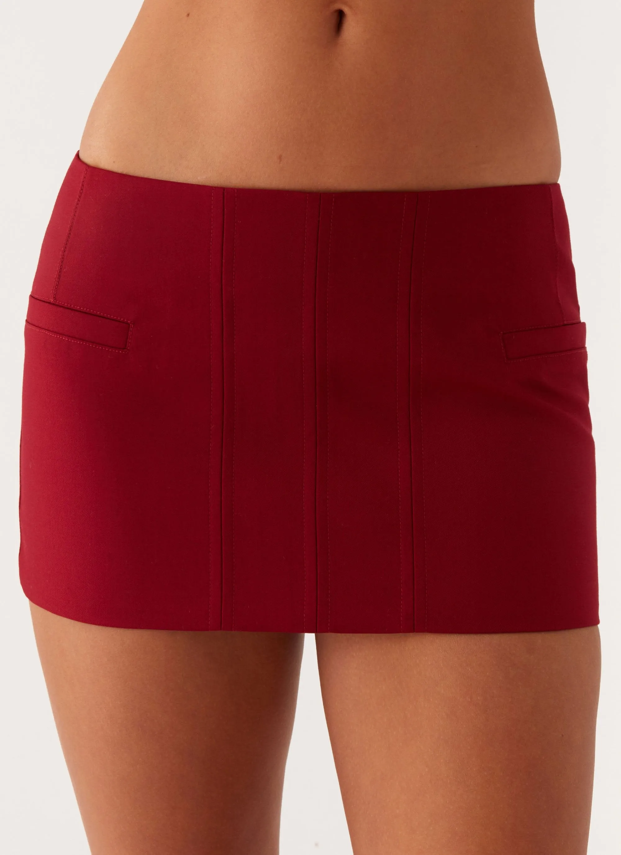 Armelle Micro Mini Skirt - Maroon sold by Peppermayo product image thumbnail 5