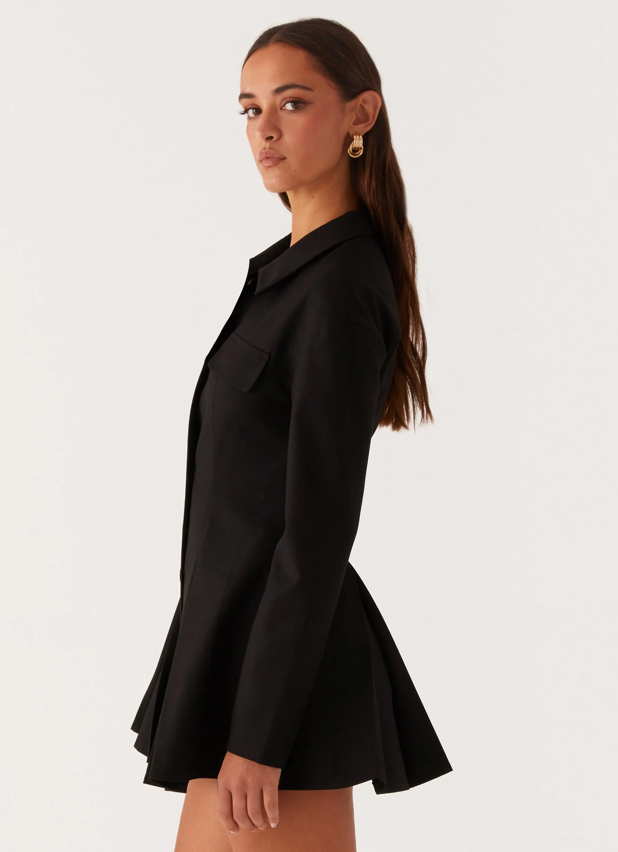 Emilia Collared Mini Dress - Black sold by Peppermayo product image thumbnail 4