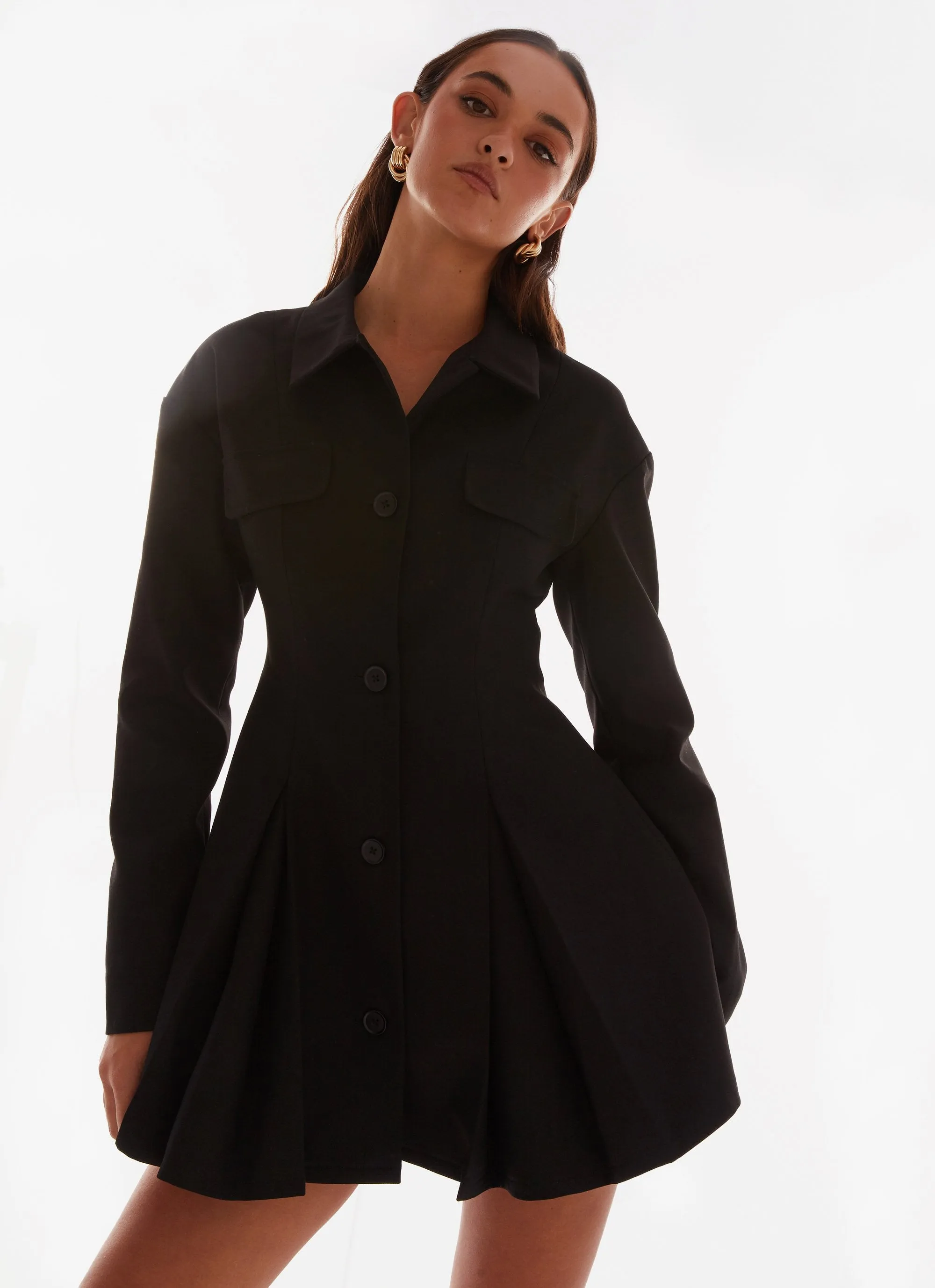 Emilia Collared Mini Dress - Black sold by Peppermayo product image thumbnail 2