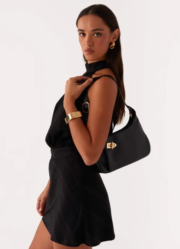 Lock & Key Shoulder Bag - Black sold by Peppermayo