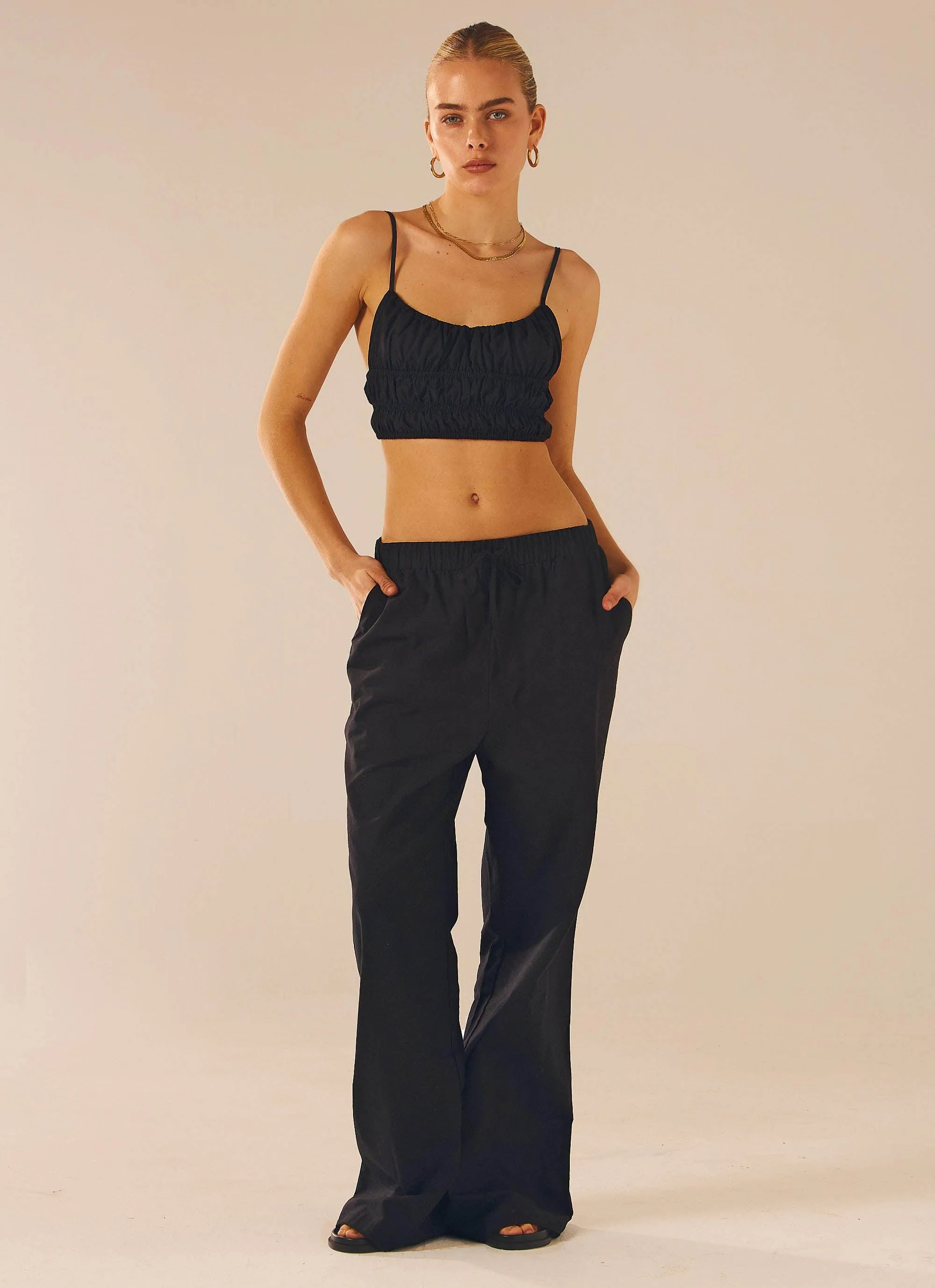 Beautiful Liar Linen Crop Top - Black sold by Peppermayo product image thumbnail 2