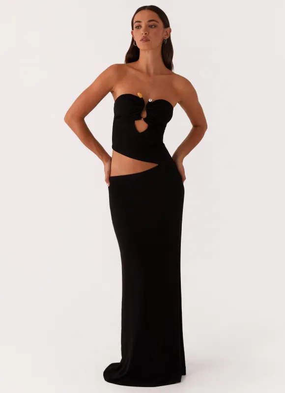 Wild Roses Maxi Dress - Black sold by Peppermayo