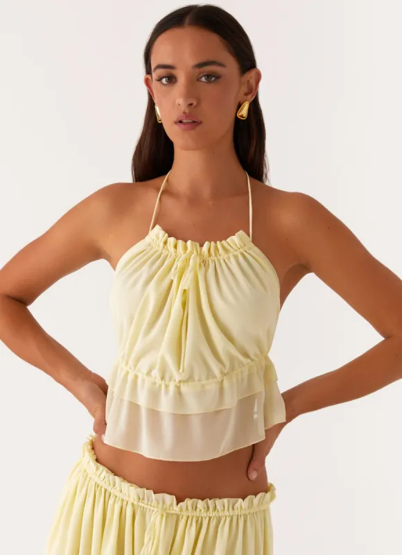Zaya Backless Top - Yellow sold by Peppermayo
