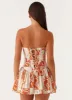 Larnie Linen Mini Dress - Orange Blue Floral sold by Peppermayo