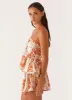 Summer Dreams Halterneck Top - Orange Blue Floral sold by Peppermayo