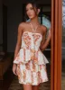 Summer Dreams Halterneck Top - Orange Blue Floral sold by Peppermayo