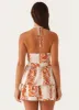 Summer Dreams Halterneck Top - Orange Blue Floral sold by Peppermayo