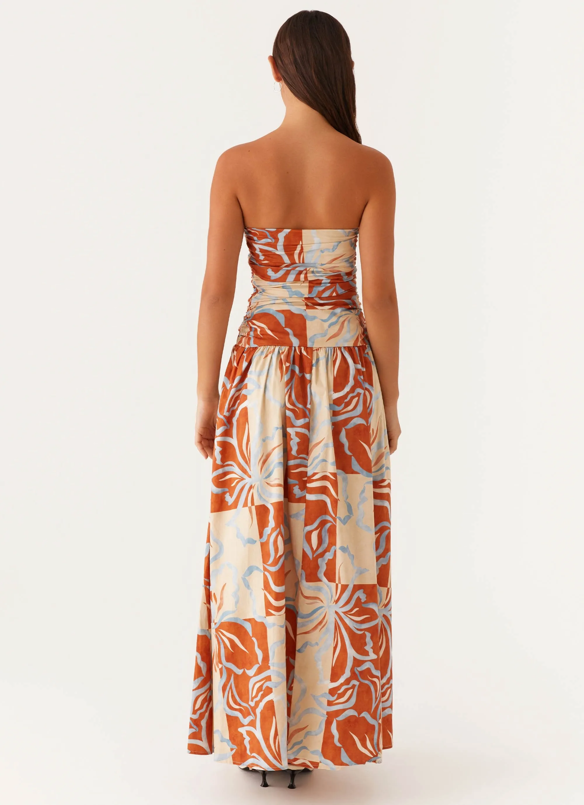 Carmel Maxi Dress - Orange Blue Floral sold by Peppermayo product image thumbnail 5