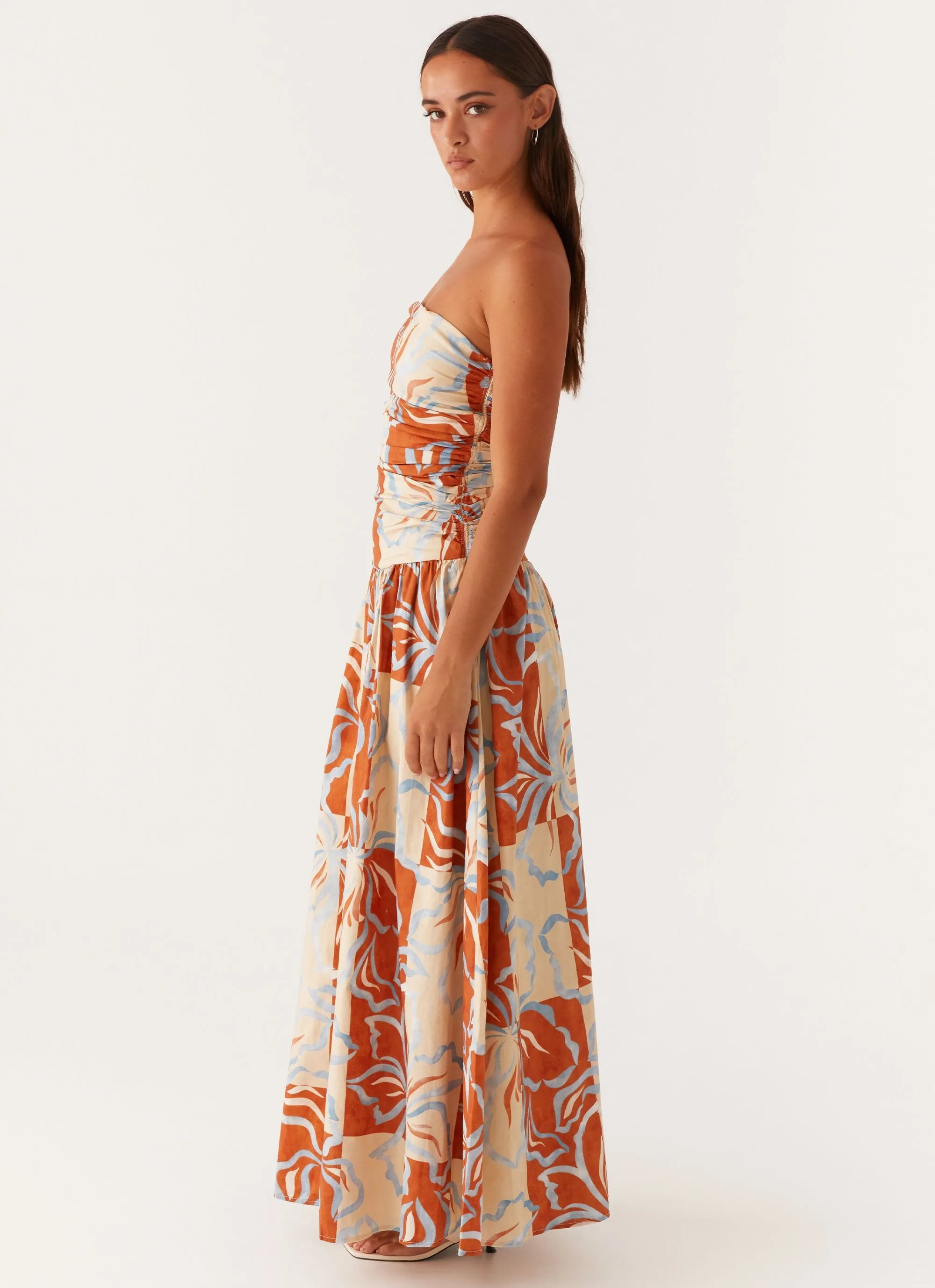 Carmel Maxi Dress - Orange Blue Floral sold by Peppermayo product image thumbnail 4