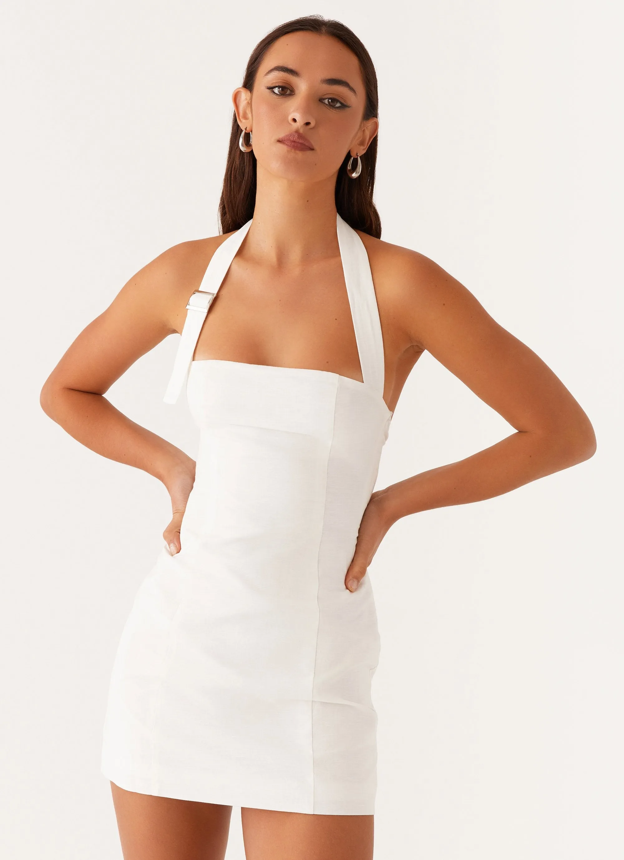 Julianna Linen Mini Dress - White sold by Peppermayo product image thumbnail 5