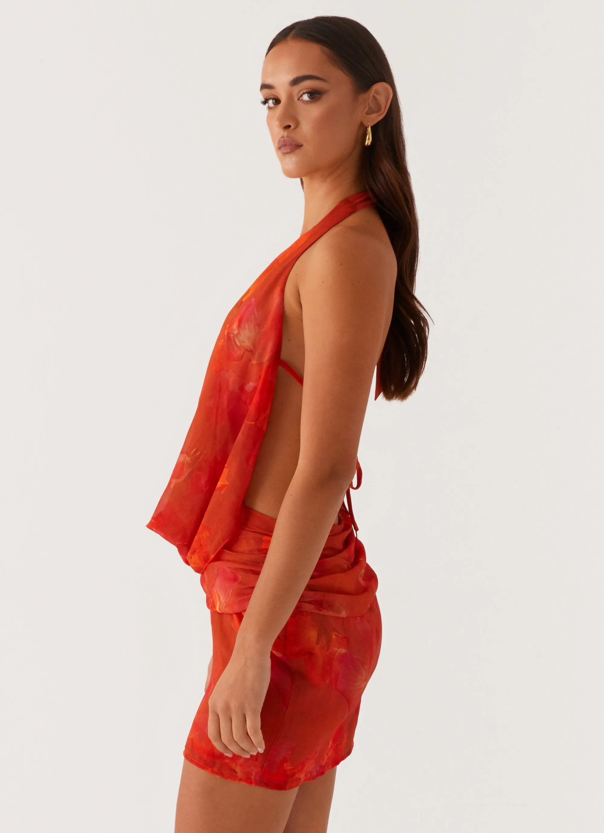 Elysia Chiffon Mini Dress - Amber sold by Peppermayo product image thumbnail 3