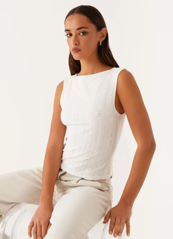 Sandi Tank Top - White sold by Peppermayo