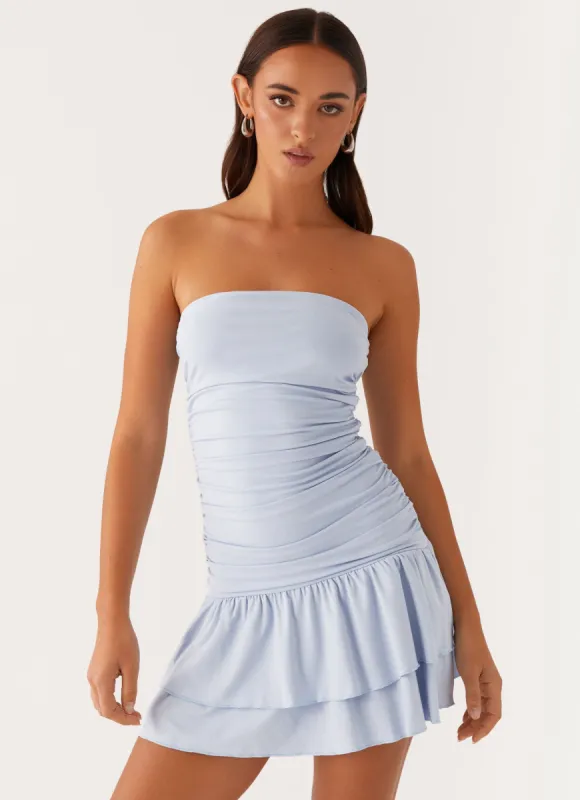 Allegra Mini Dress - Blue sold by Peppermayo