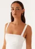 Enola Midi Dress - White sold by Peppermayo
