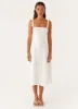 Enola Midi Dress - White sold by Peppermayo