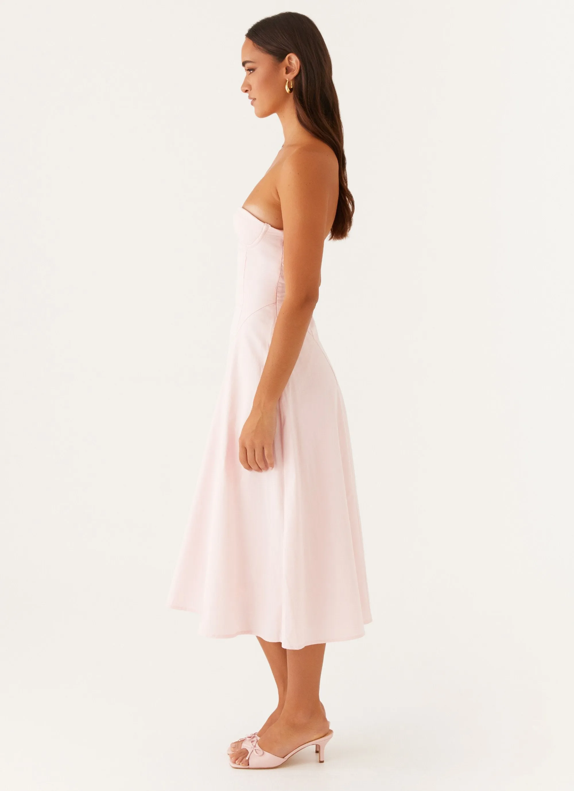 Maika Strapless Midi Dress - Pink sold by Peppermayo product image thumbnail 3