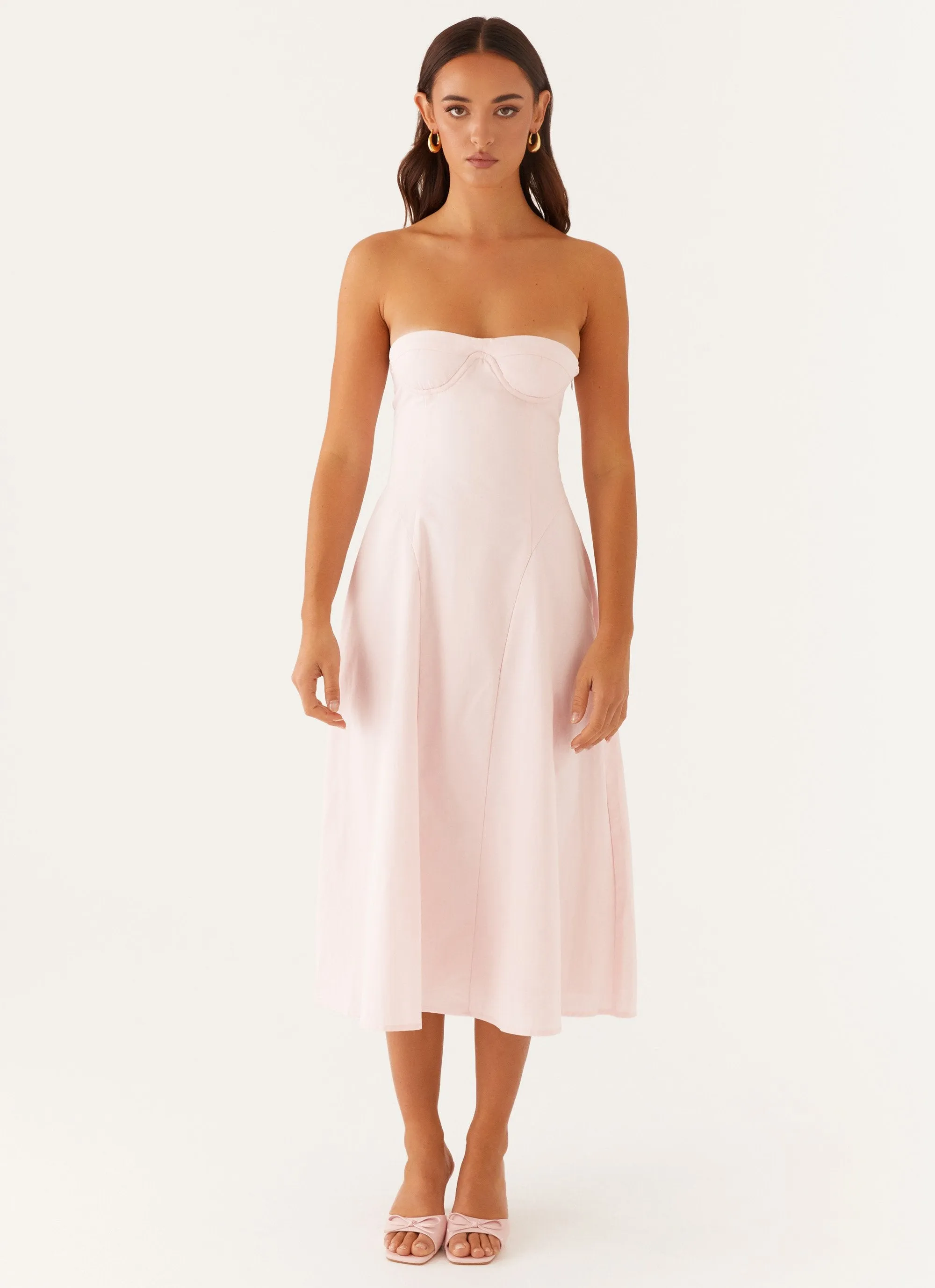 Maika Strapless Midi Dress - Pink sold by Peppermayo product image thumbnail 2