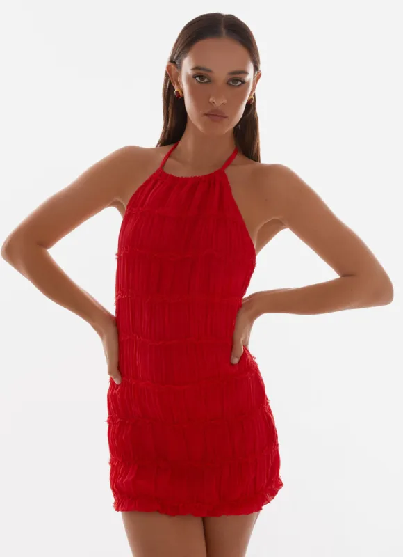 Aullie Mini Dress - Red sold by Peppermayo