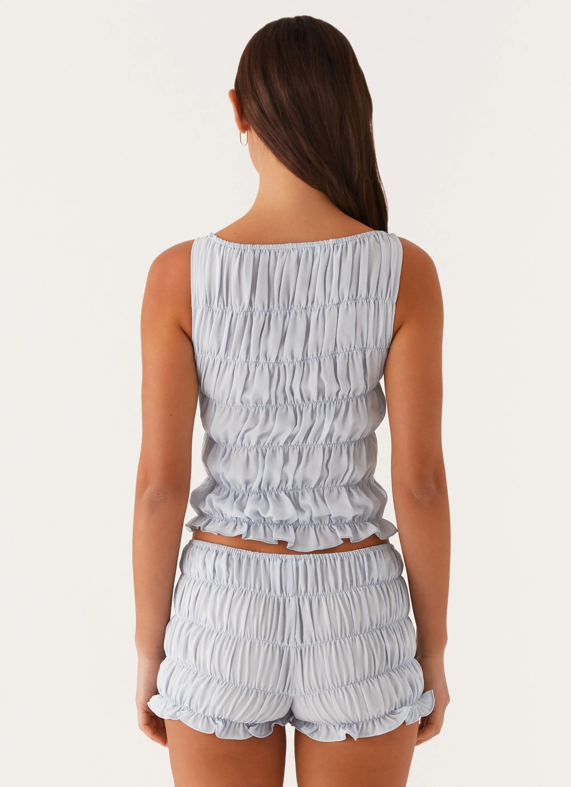 Messina Ruched Tank Top - Blue sold by Peppermayo product image thumbnail 5