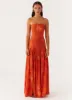Eden Strapless Maxi Dress - Amber sold by Peppermayo