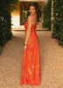 Eden Strapless Maxi Dress - Amber sold by Peppermayo