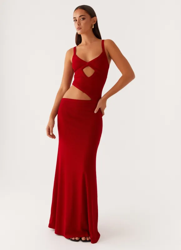 Jocelyn Maxi Dress - Red sold by Peppermayo