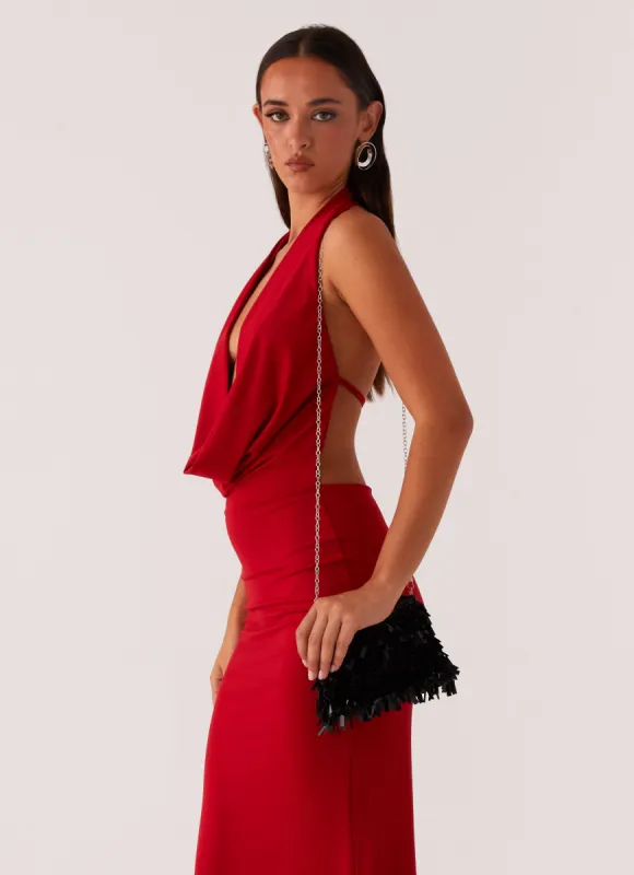 Josefine Beaded Bag - Black made by Peppermayo