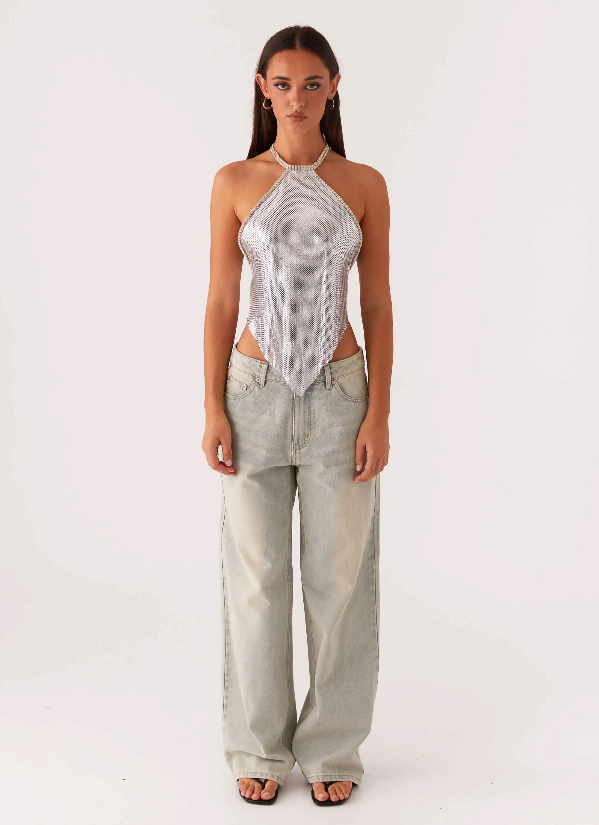 Celebrate Halterneck Chainmail Top - Silver sold by Peppermayo product image thumbnail 3