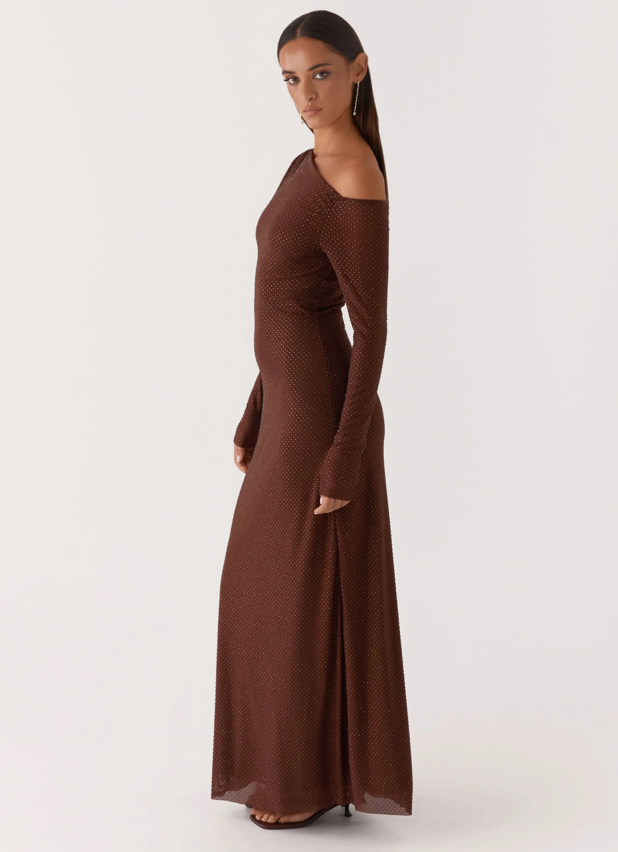 Oriana Sequin Maxi Dress - Chocolate sold by Peppermayo product image thumbnail 4