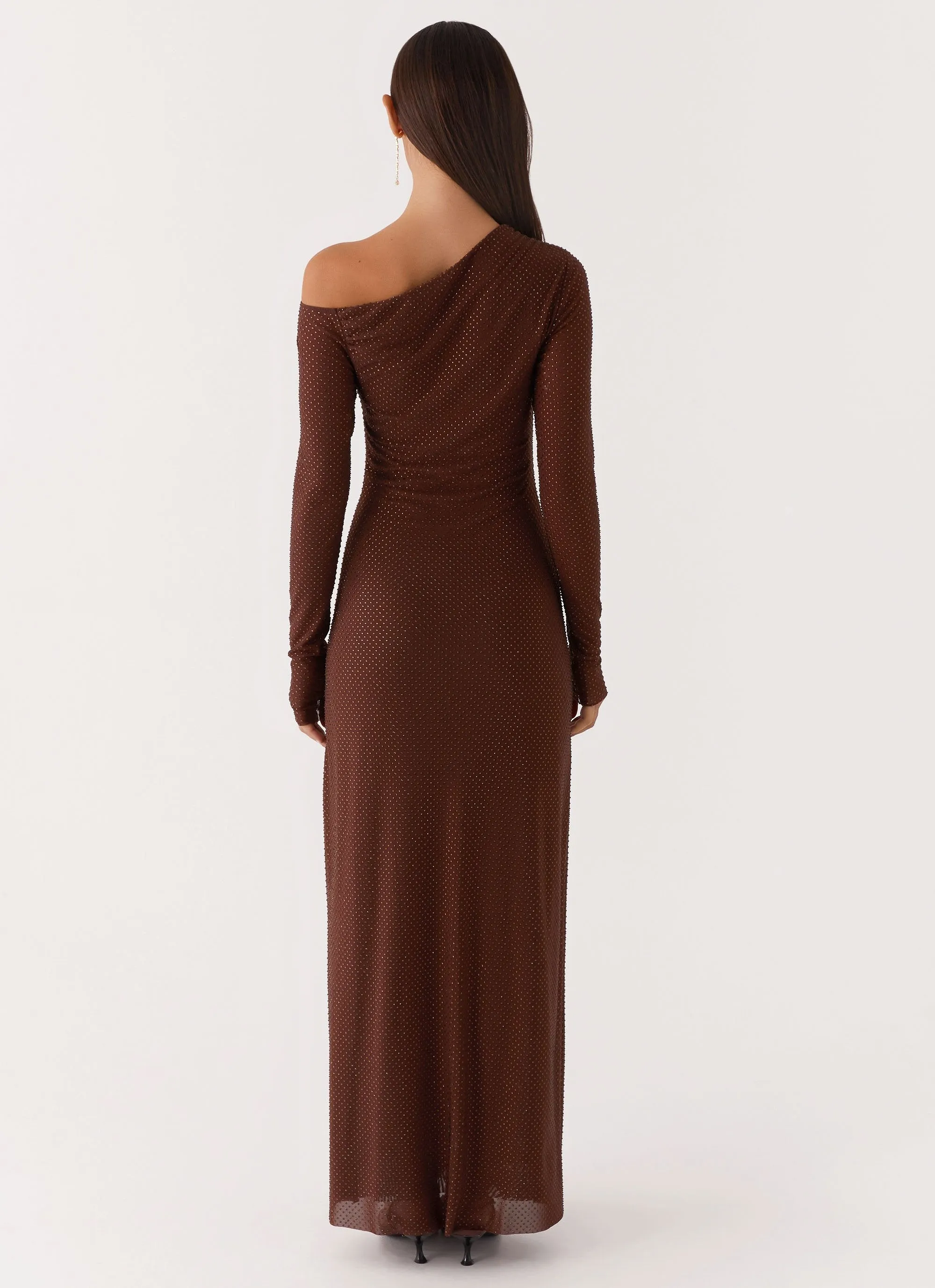Oriana Sequin Maxi Dress - Chocolate sold by Peppermayo product image thumbnail 5