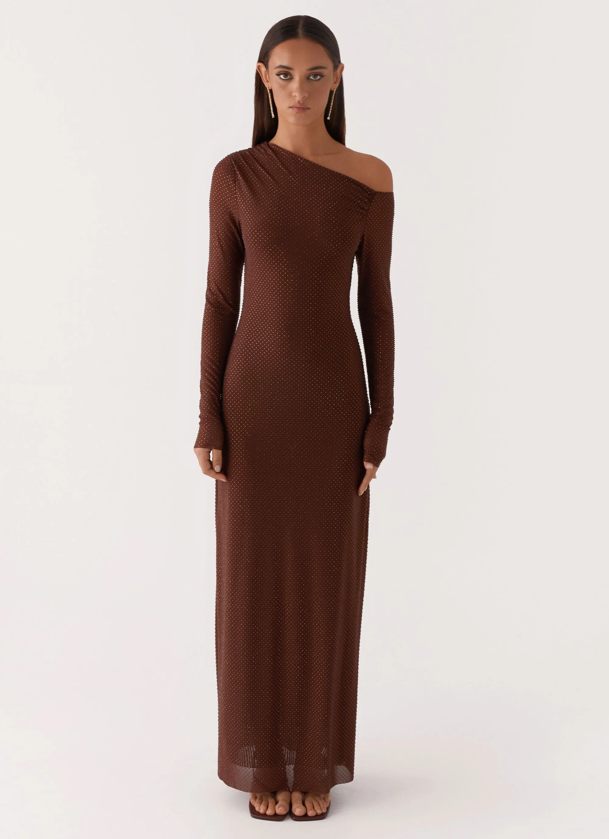Oriana Sequin Maxi Dress - Chocolate sold by Peppermayo product image thumbnail 3