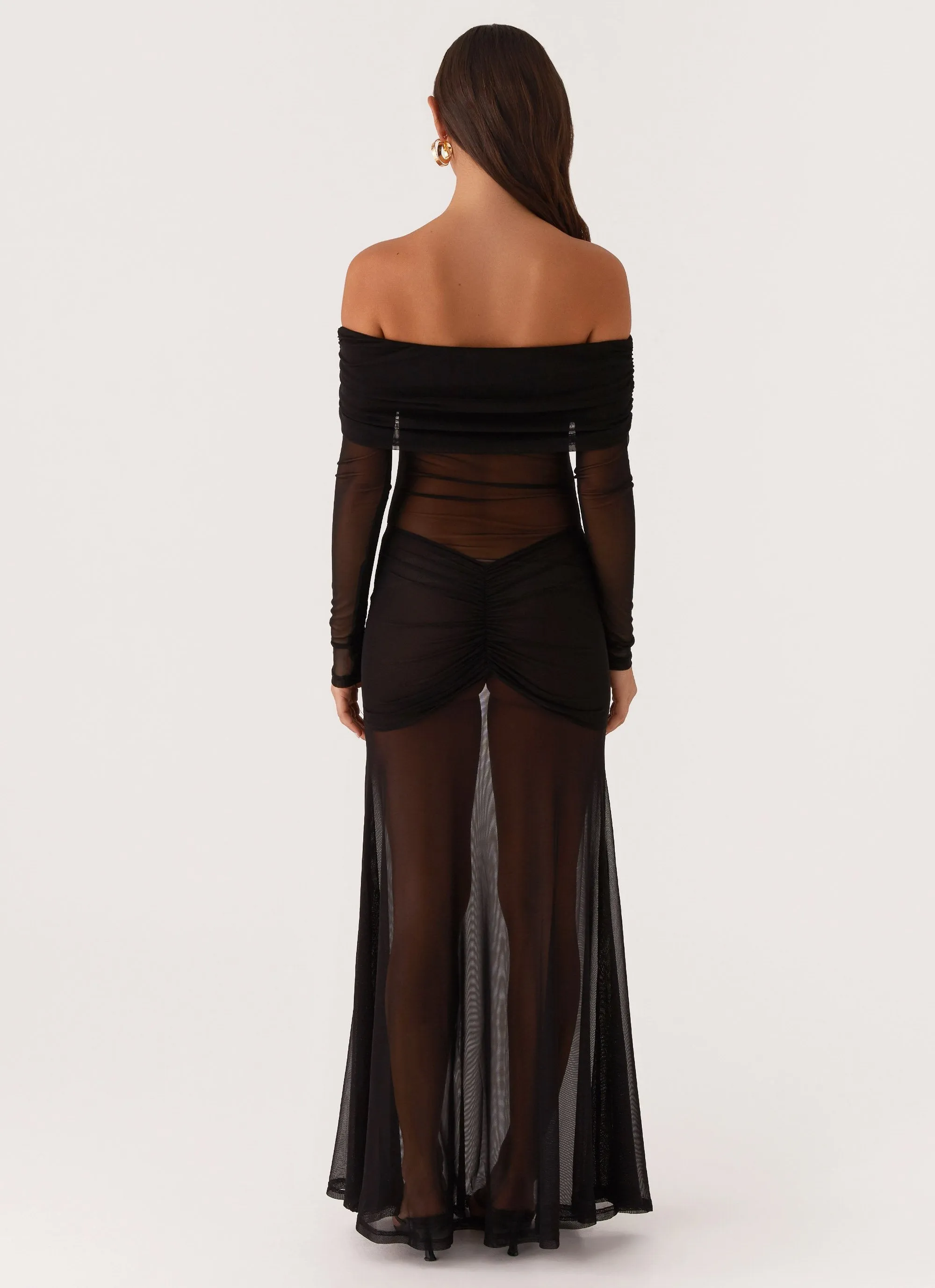 Maren Off Shoulder Maxi Dress - Black sold by Peppermayo product image thumbnail 3