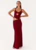 Jocelyn Maxi Dress - Maroon sold by Peppermayo