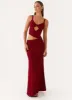 Jocelyn Maxi Dress - Maroon sold by Peppermayo