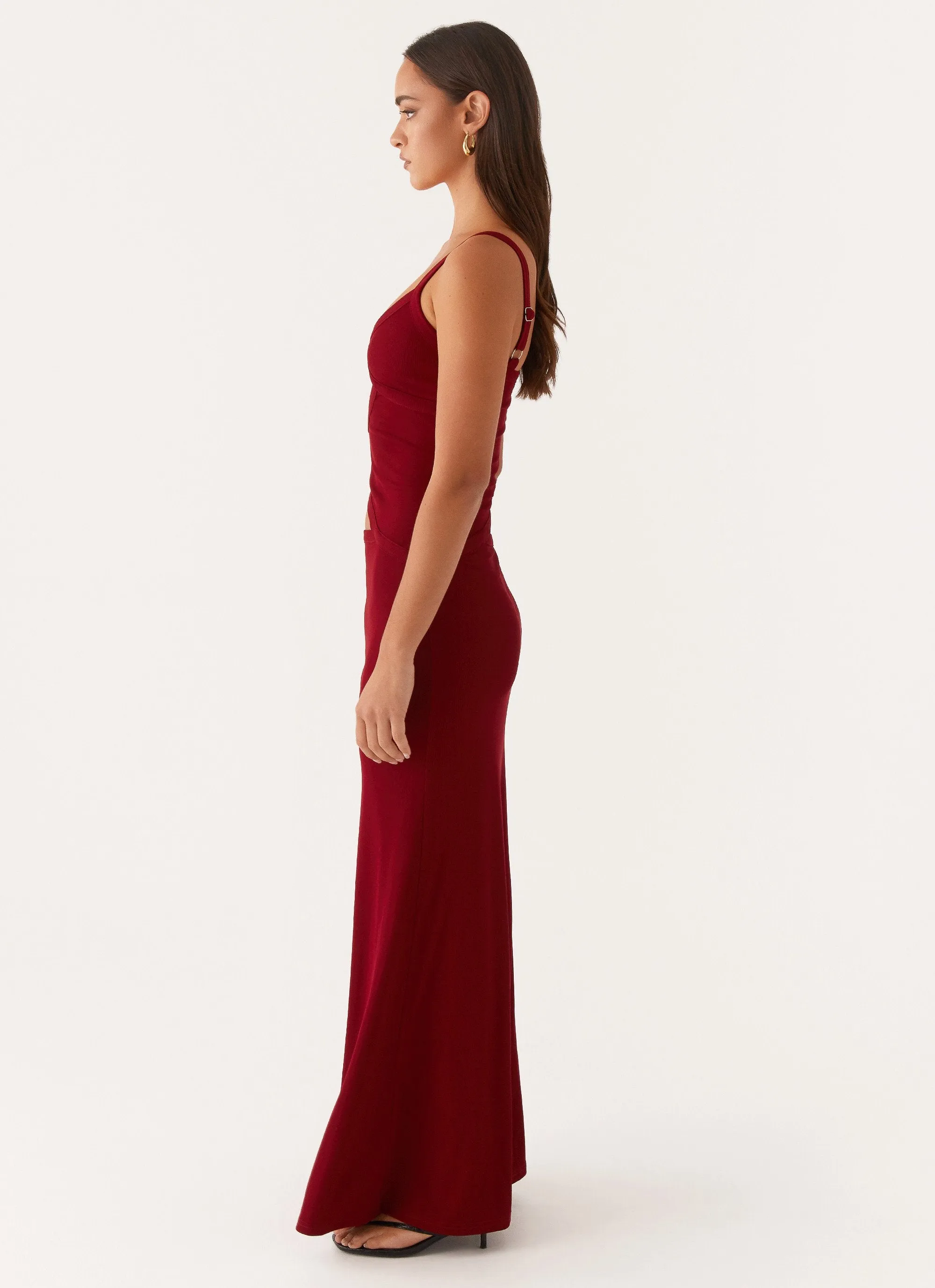 Jocelyn Maxi Dress - Maroon sold by Peppermayo product image thumbnail 2
