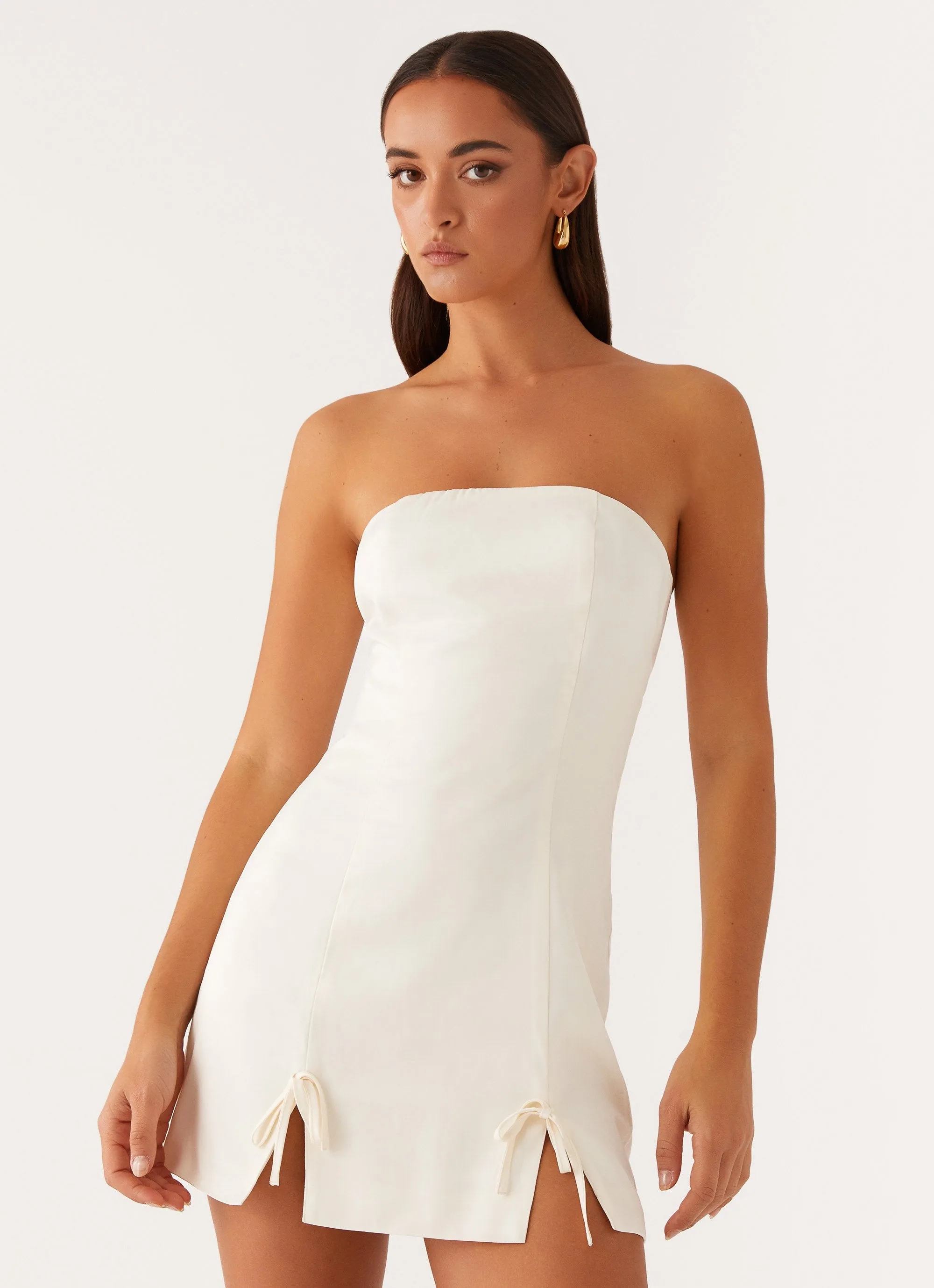 Kessie Mini Dress - Ivory sold by Peppermayo