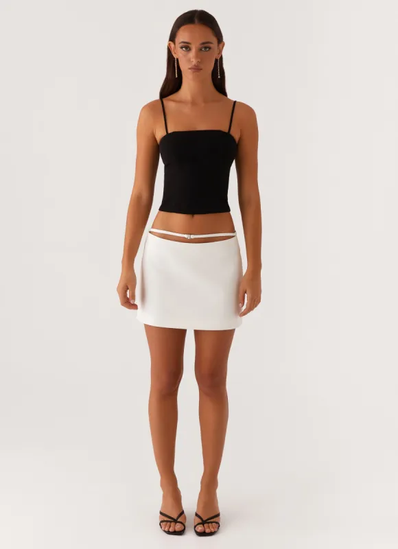 Concrete Jungle Mini Skirt - Off White sold by Peppermayo