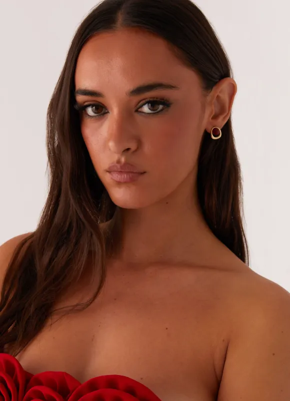 Cherry On Top Earrings - Red sold by Peppermayo