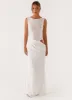 Above Ground Sequin Maxi Dress - White sold by Peppermayo