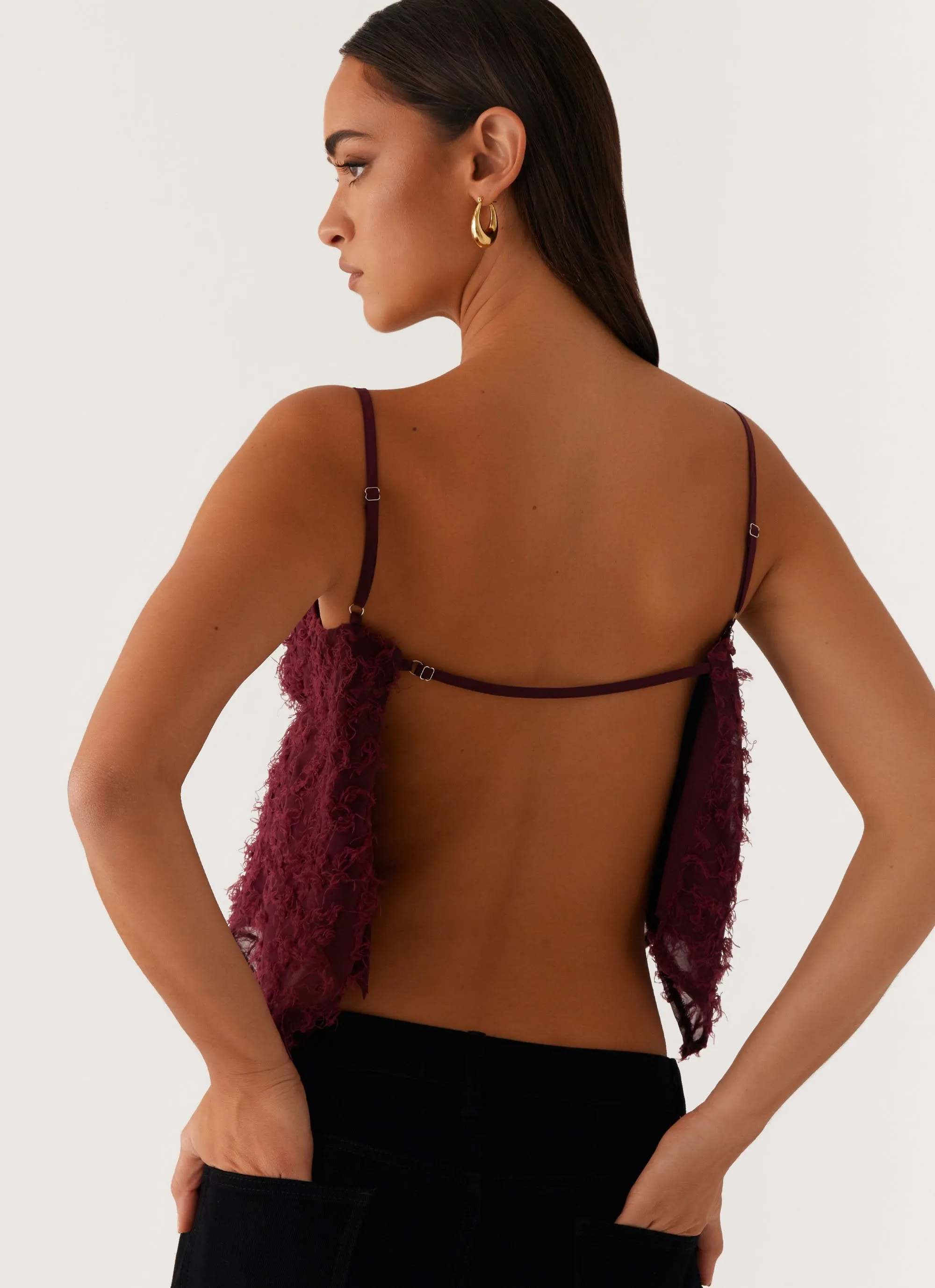 Katya Asymmetric Top - Maroon sold by Peppermayo product image thumbnail 5