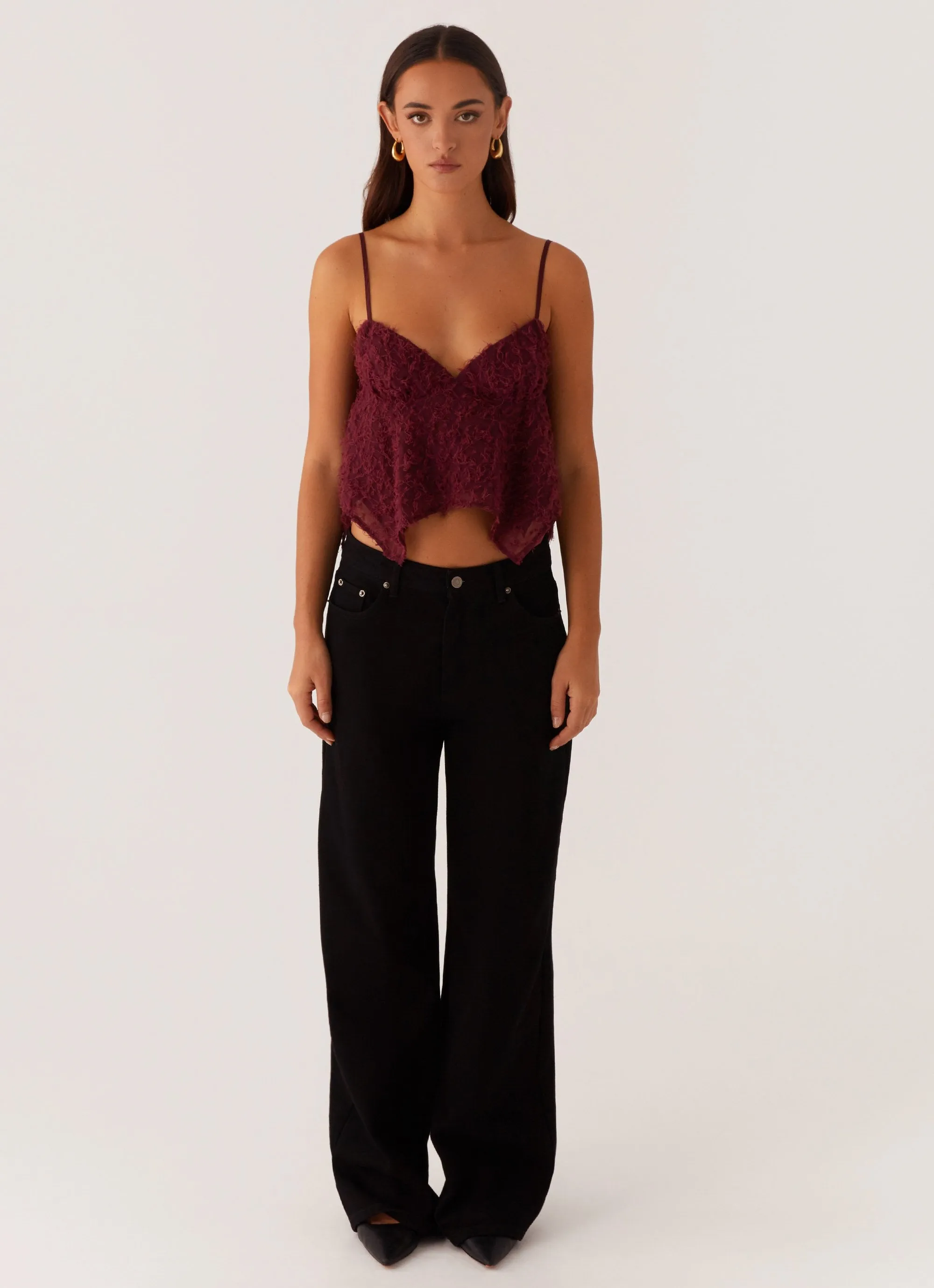 Katya Asymmetric Top - Maroon sold by Peppermayo product image thumbnail 2