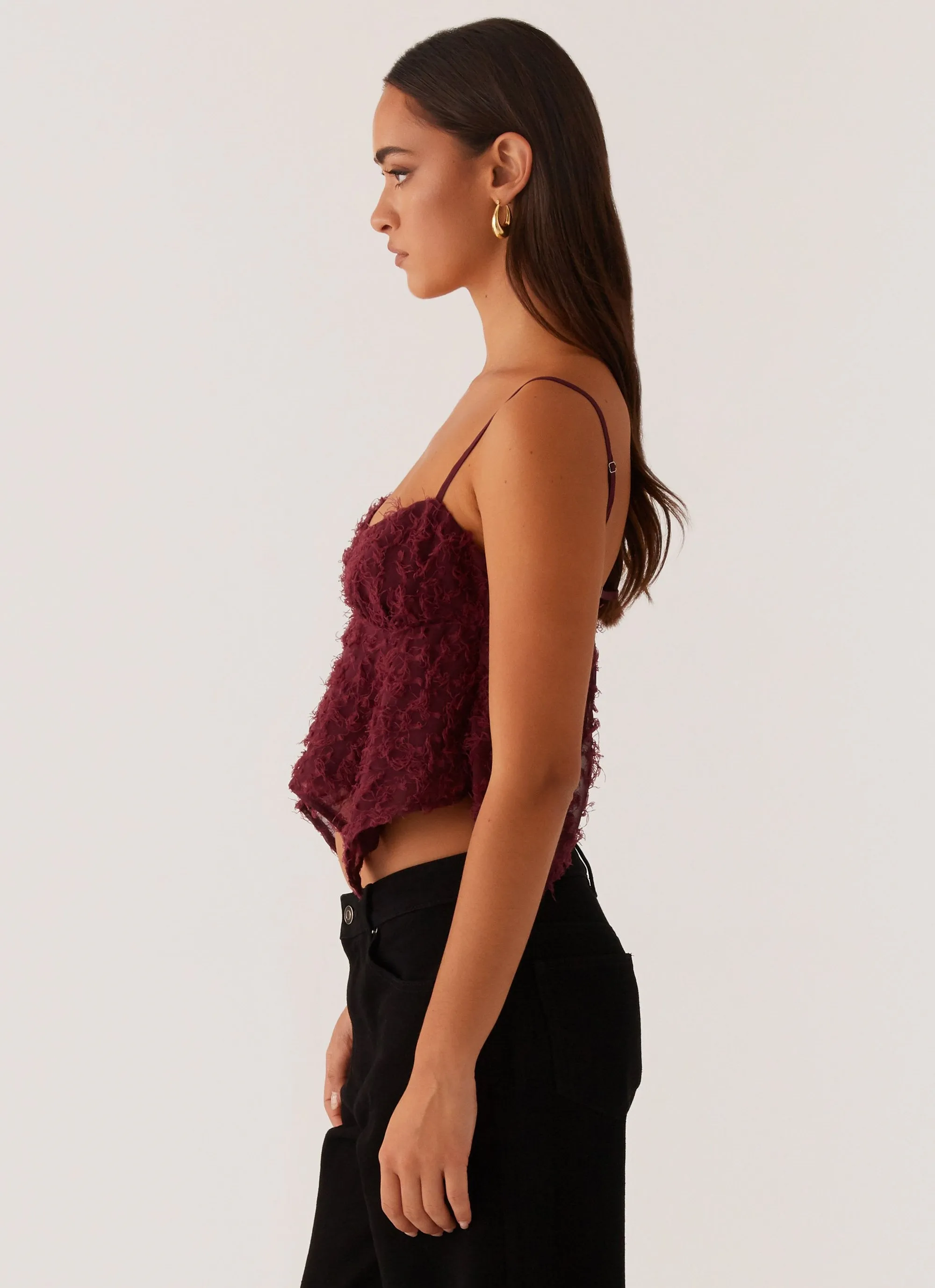 Katya Asymmetric Top - Maroon sold by Peppermayo product image thumbnail 3
