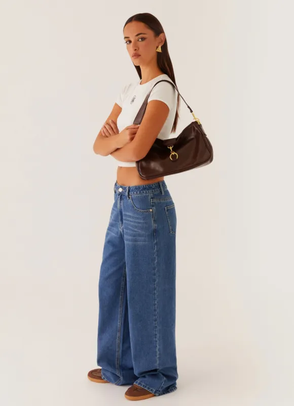 Nicky Shoulder Bag - Brown sold by Peppermayo