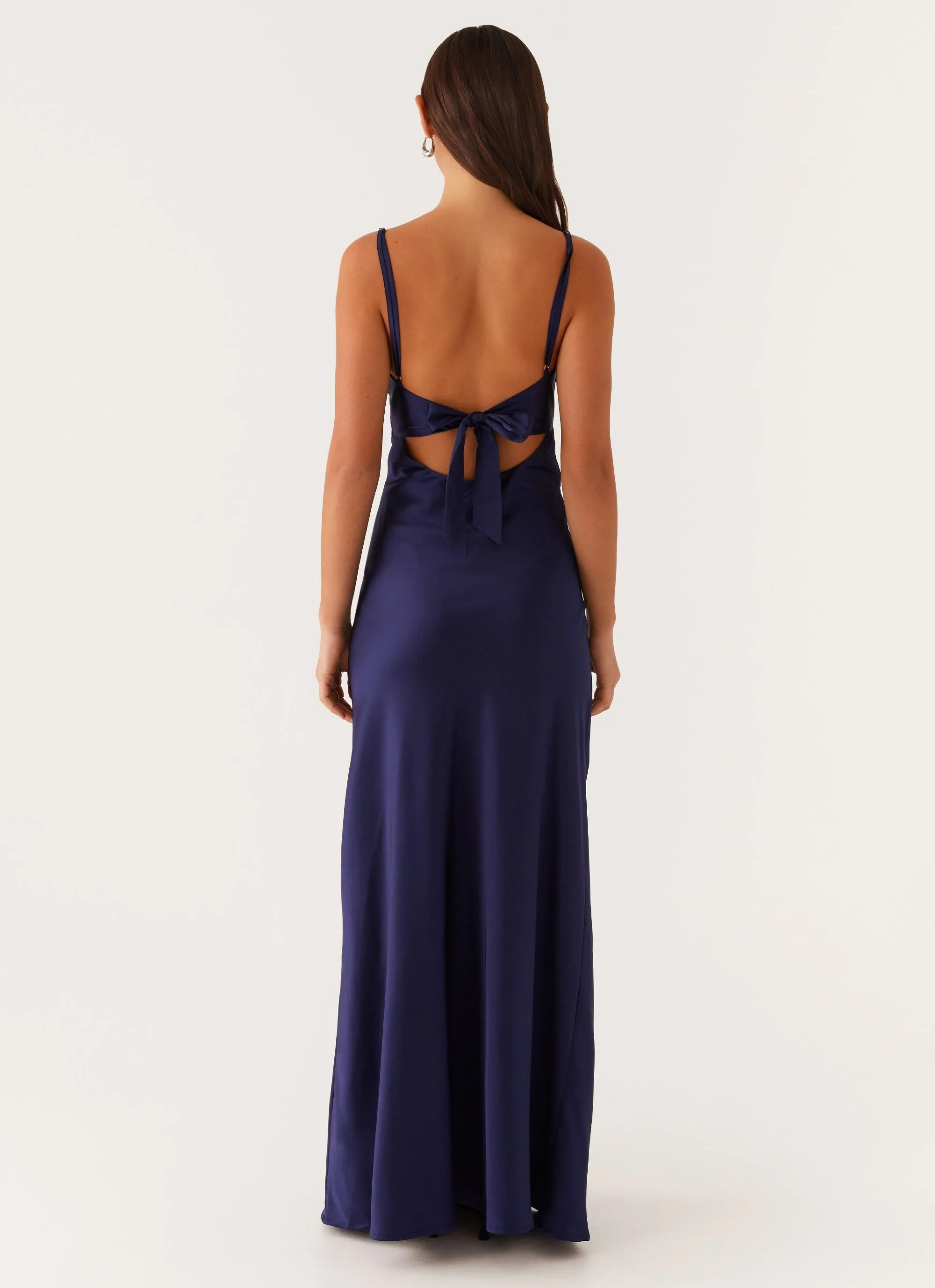 Flora Satin Maxi Dress - Navy sold by Peppermayo product image thumbnail 4
