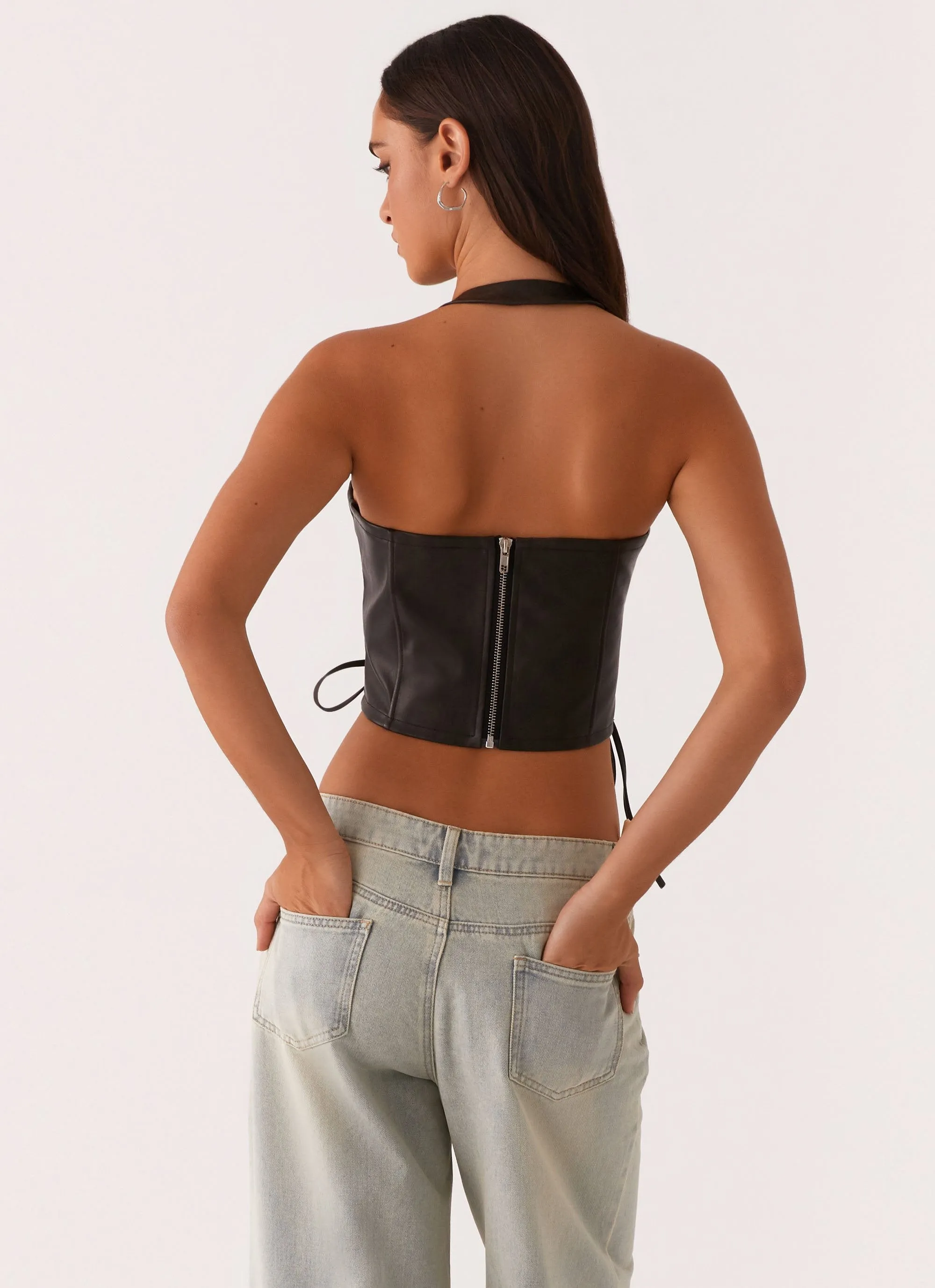 Playbook Halterneck Top - Vintage Brown sold by Peppermayo product image thumbnail 4