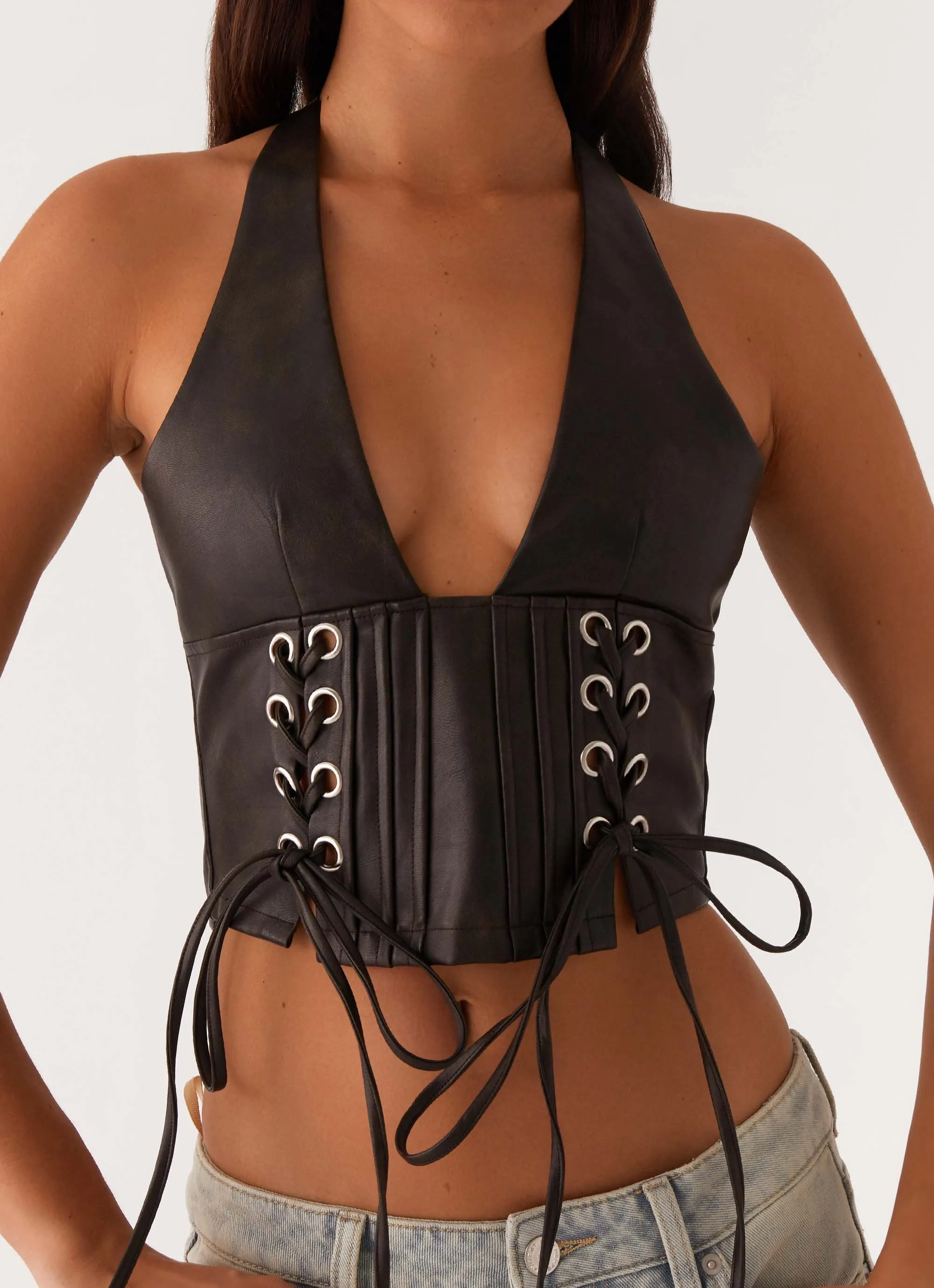 Playbook Halterneck Top - Vintage Brown sold by Peppermayo product image thumbnail 5