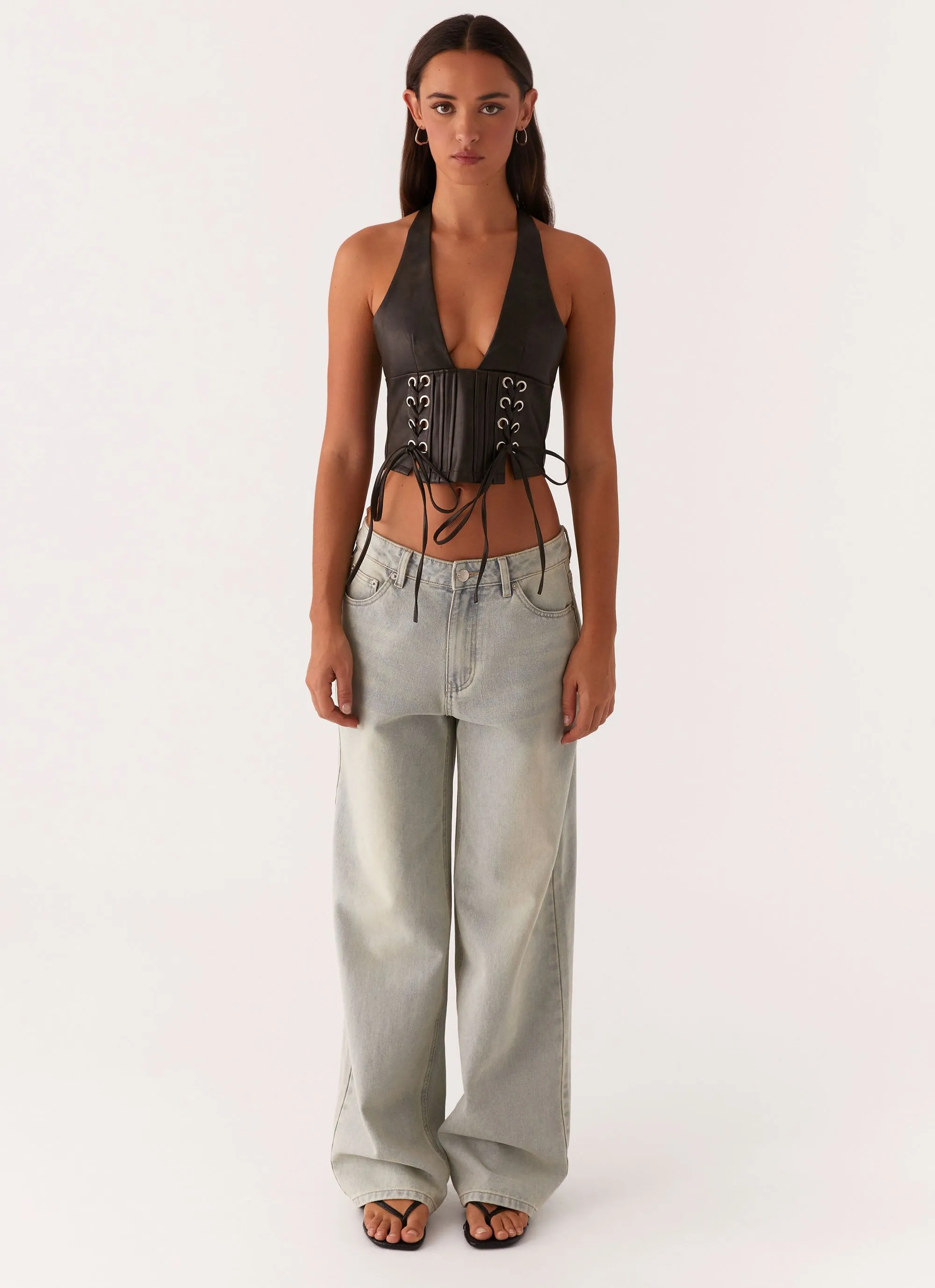 Playbook Halterneck Top - Vintage Brown sold by Peppermayo product image thumbnail 2